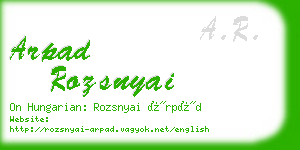 arpad rozsnyai business card